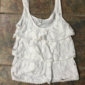 XS AEROPOSTALE white floral tank top with lace